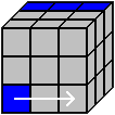 Kostka Rubika - układanie górnej ściany, wkładanie z lewej strony